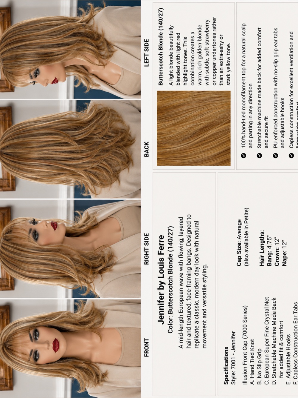 Jennifer by Louis Ferre in Butterscotch Blonde